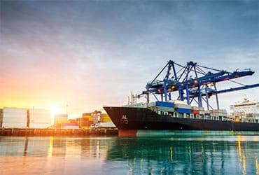 Container ship transporting ocean freight