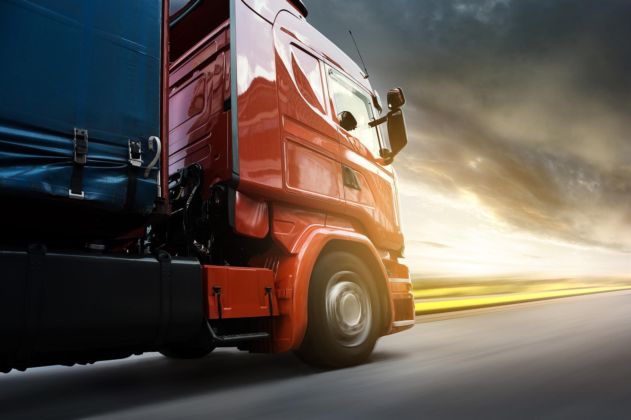 Freight vehicle ready for a planned route